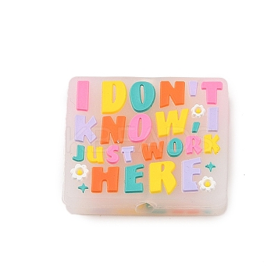 Rectangle Food Grade Eco-Friendly Silicone Focal Beads SIL-C006-01A-1