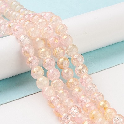 Baking Paint Crackle Glass Bead Strands DGLA-R053-05E-1