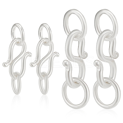 4Pcs 2 Styles 925 Sterling Silver and S-Hook Clasps FIND-BC0013-02-1