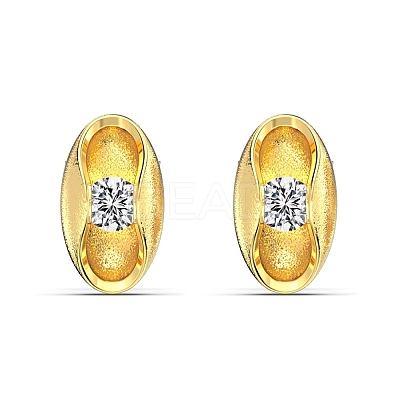 925 Sterling Silver Micro Pave Clear Cubic Zirconia Stud Earrings EJEW-K301-01MG-1
