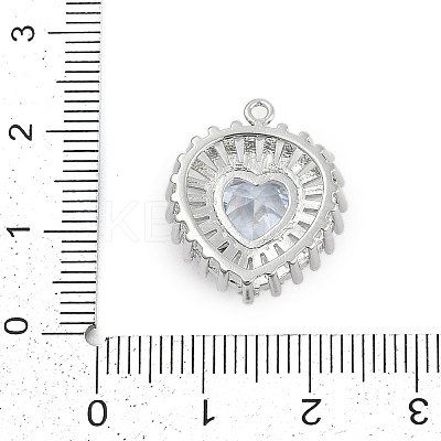 Brass Micro Pave Cubic Zirconia with Glass Pendants KK-Q026-20P-1