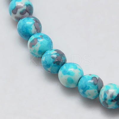 Synthetic Ocean White Jade Beads Strands X-G-L019-8mm-05-1