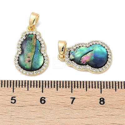 Brass Micro Pave Clear Cubic Zirconia Pendants KK-Q030-08G-1