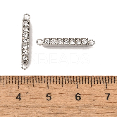 304 Stainless Steel Crystal Rhinestone Connector Charms STAS-S131-08P-1