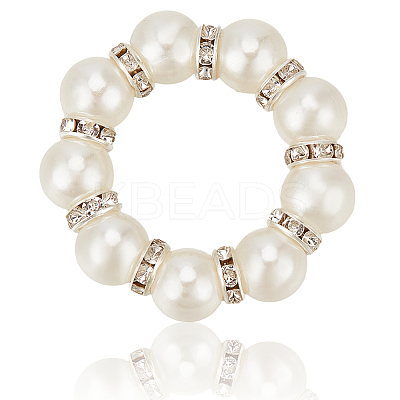 12Pcs Alloy & Imitation Pearl Beads Napkin Rings AJEW-CP0006-65-1