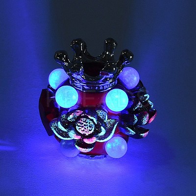 Color Changing UV Reactive Luminous Polymer Clay Rhinestone Beads CLAY-D007-06-1
