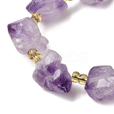 Electroplated Raw Rough Natural Amethyst Beads Strands G-Z131-J02-06-1