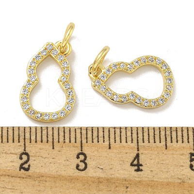 Brass Micro Pave Cubic Zirconia Pendants KK-L075-015LG-1