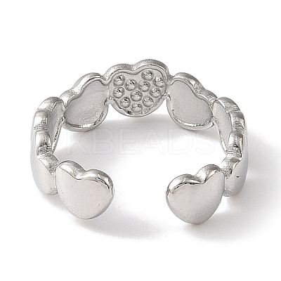 304 Stainless Steel Open Cuff Ring for Women RJEW-F166-08P-01-1