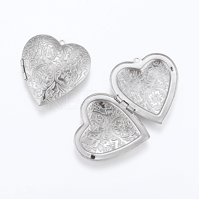 Tarnish Resistant 304 Stainless Steel Locket Pendants STAS-G146-02P-1