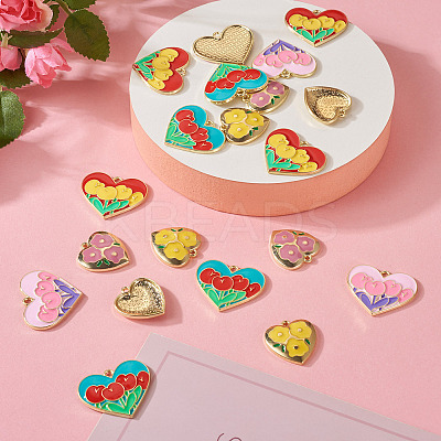 20Pcs 5 Style Zinc Alloy Enamel Pendants ENAM-TA0001-45-1