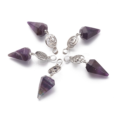 Natural Amethyst Pendants G-O194-22-1