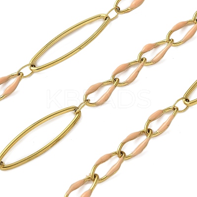 304 Stainless Steel Enamel Link Chains CHS-U003-01G-04-1