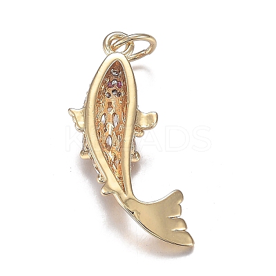 Brass Micro Clear Cubic Zirconia Pendants X-ZIRC-F120-044G-1