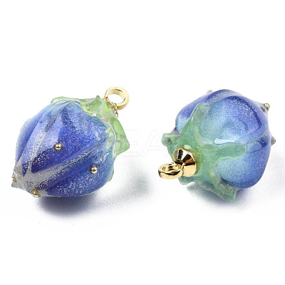 Handmade Flower Epoxy Resin Pendants KY-S163-103A-1