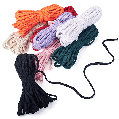 8 Skeins 8 Colors Braided Cotton String Threads for Crafts Knitting Making OCOR-TA0003-56-1