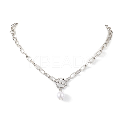 Imitation Pearl Beads Pendant Necklaces NJEW-JN04732-02-1