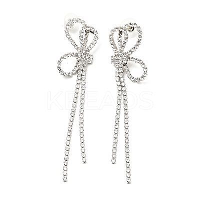 Crystal Rhinestone & Clear Cubic Zirconia Stud Earrings EJEW-C037-01F-P-1