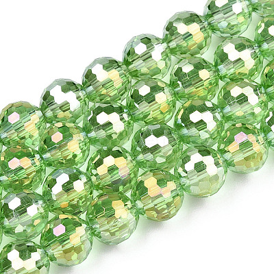 Transparent Electroplate Glass Bead Strands EGLA-TAC0003-04H-1