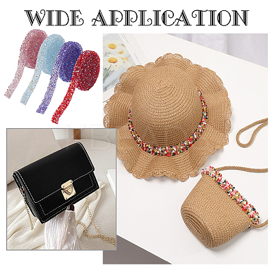 4yards 4 colors AB Color Resin Hotfix Rhinestone Trimming DIY-WR0003-68-1
