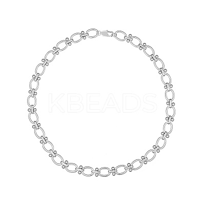 Non-Tarnish Stylish Unisex 304 Stainless Steel Irregular Buckle Bracelet/Necklace GC1125-2-1