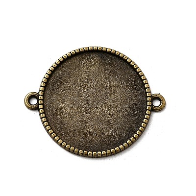 Tibetan Style Alloy Flat Round Cabochon Connector Settings TIBE-Q038-001G-AB-NR-1