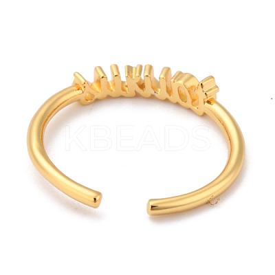 Constellation/Zodiac Sign Brass Cuff Rings RJEW-J074-05G-C-1