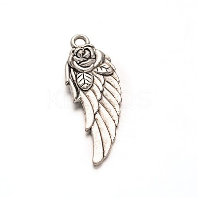 Tibetan Style Alloy Wing Pendants PALLOY-ZN48529-AS-RS-1