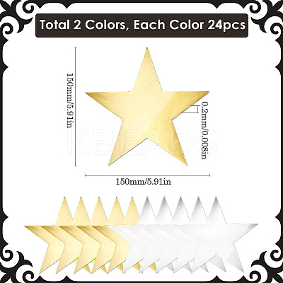 48Pcs 2 Colors Paper Glitter Star Wall Decoration AJEW-SP0001-16B-1