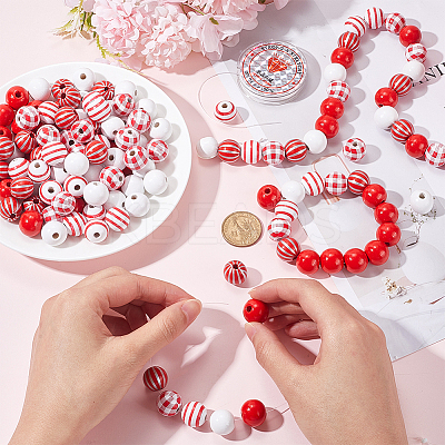 DIY Round Wooden Beads Bracelets Jewelry Making Kits DIY-SP0001-45B-1