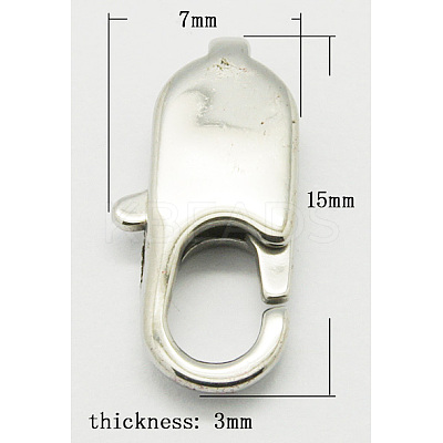 Tarnish Resistant 304 Stainless Steel Lobster Claw Clasps LS-STAS-Q046-3-1