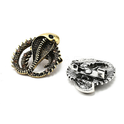 12Pcs 2 Colors Snake Alloy Brooches for Backpack Clothes JEWB-A033-06-1