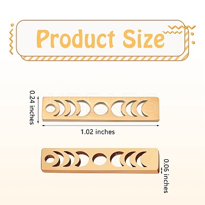 20Pcs Ion Plating(IP) 304 Stainless Steel Pendants FIND-SZ0006-03G-1