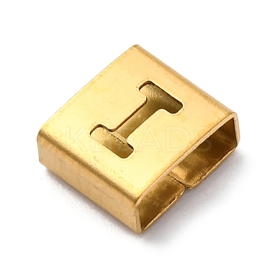 Ion Plating(IP) 304 Stainless Steel Square Slide Charms STAS-L132-03I-G-1