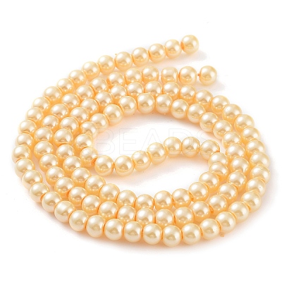 Baking Paint Pearlized Glass Pearl Round Bead Strands LS-HY-Q003-6mm-61-1