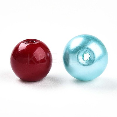 Baking Paint Pearlized Glass Pearl Beads HY-Q003-10mm-M01-1