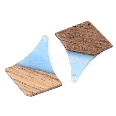 Resin & Walnut Wood Pendants RESI-S389-055B-1