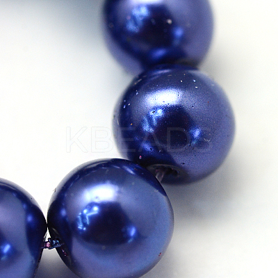 Baking Paint Pearlized Glass Pearl Round Bead Strands HY-Q330-8mm-19-1