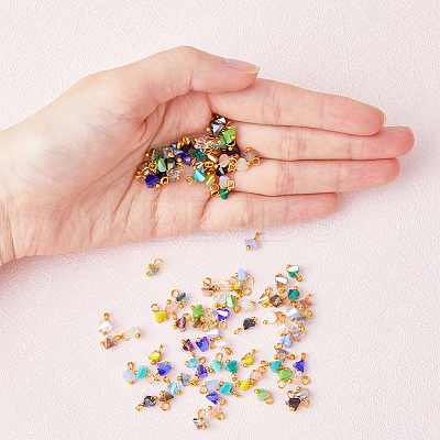 280Pcs 7 Colors Electroplate Glass Charms FIND-HY0001-33-1