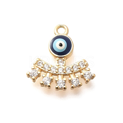 Brass Micro Pave Cubic Zirconia with Enamel Charms KK-G519-12G-02-1