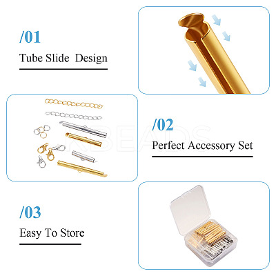 Iron Slide On End Clasp Tubes FIND-PJ0001-01-1