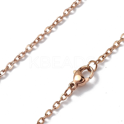 Ion Plating(IP) 304 Stainless Steel Cable Chain Necklace for Men Women NJEW-K245-024C-1