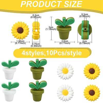 20Pcs 4 Styles Food Grade Eco-Friendly Silicone Focal Beads SIL-YW0001-18-1