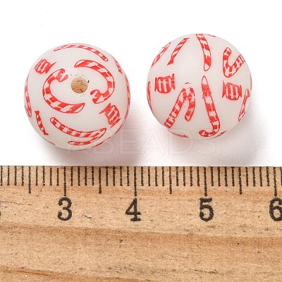 Christmas Round Silicone Beads SIL-K002-02F-1