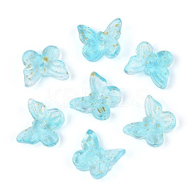 Transparent Spray Painted Glass Charms LS-GLAA-T016-22B-1