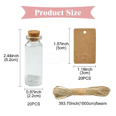 20Pcs Glass Cork Bead Containers CON-YW0001-60-1