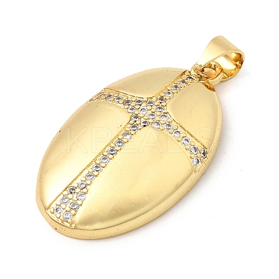Brass Micro Pave Clear Cubic Zirconia Pendants KK-I360-061G-1