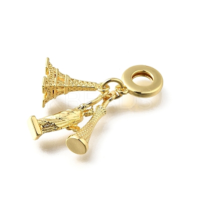 Brass Eiffel Tower The Statue of Liberty European Dangle Charms KK-Q066-03G-1