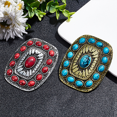 2Pcs 2 Colors Alloy Smooth Buckles AJEW-WR0001-99-1