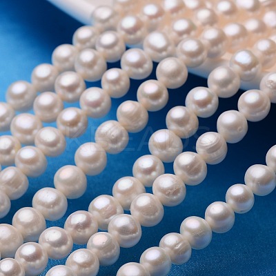 Potato Natural Cultured Freshwater Pearl Beads Strands PEAR-E007-7-8mm-AAA-01-1